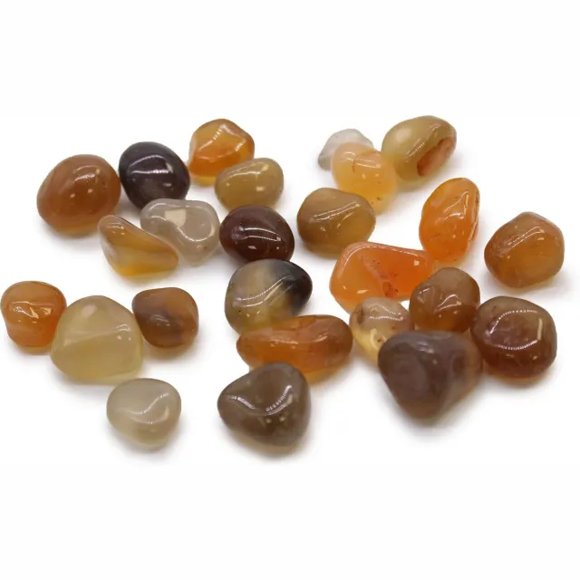Ancient Wisdom 24x Kleine Afrikaanse Edelstenen - Carneool Agaat - Mozambique multicolor
