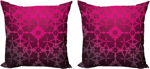ABAKUHAUS Magena Sierkussenhoes Set van 2, Mozaïek-Vintage-Patroon, Modern Accent Dubbelzijdige Digitale Print, 40x40, Magenta