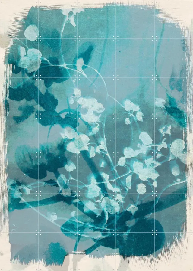 IXXI The Sound Of Flowers, RAR Kramer - 100 x 140 cm - Grote wanddecoratie en posters - Gemengde Technieken, Aquarel, Woonkamer, Studeerkamer Blauw