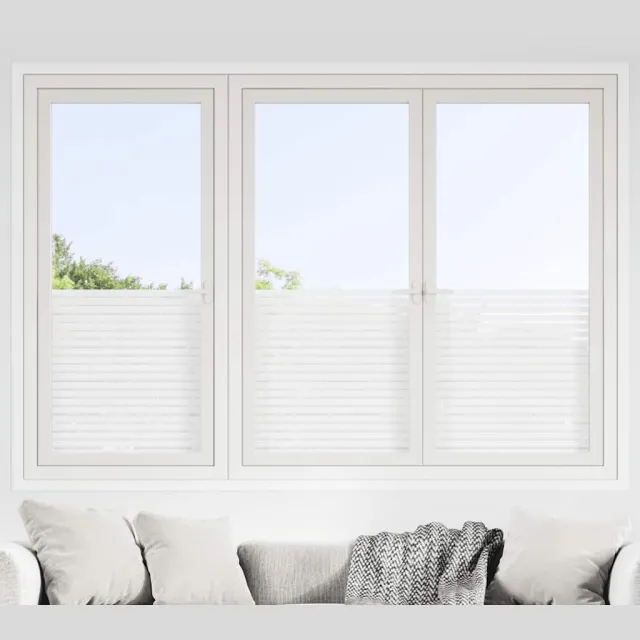 vidaXL Raamfolies 2 st mat strepenpatroon PVC Transparent