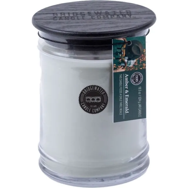 Bridgewater Candle Large jar Amber & Emerald - Nieuwe Geur - Olijfgroen blauw