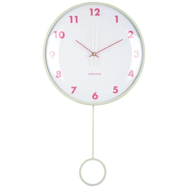 Karlsson Wandklok Cheeky Dome - Zachtgroen - 7.1x35.5x61.5cm - Wandklok Scandinavisch