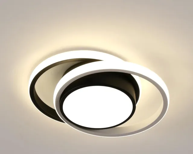 Haobosic LED Plafondlamp - Rond Aluminium Zwart/Wit - 36W Neutraalwit (4500K)