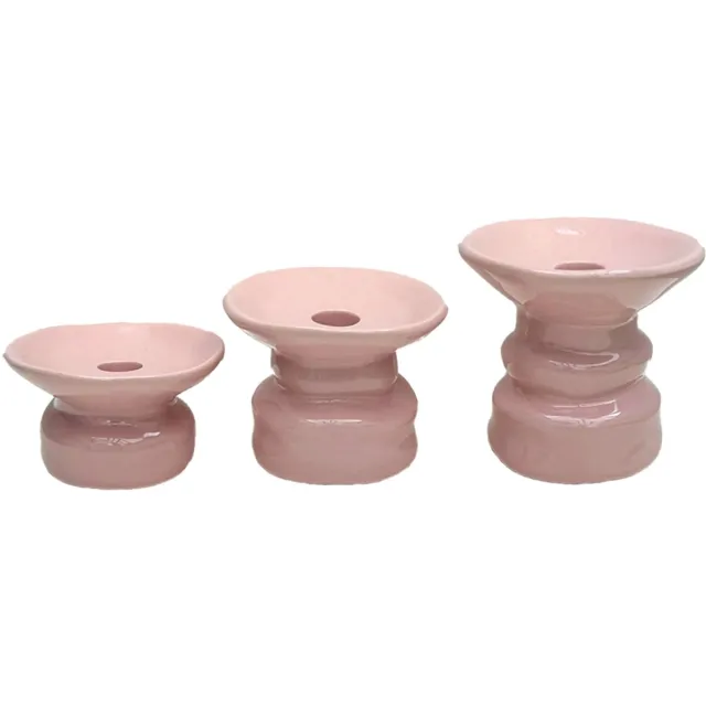 Opjet Padre roze keramische kandelaar set van 3 Wonen > Woonaccessoires > Kaarsen & Houders > Kandelaars