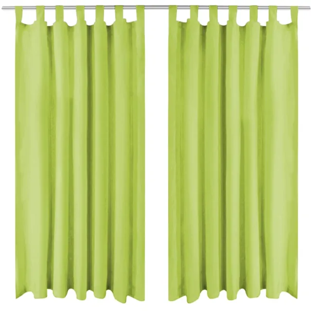 vidaXL Micro-satijnen gordijnen met lussen 140x175 cm groen 2 st
