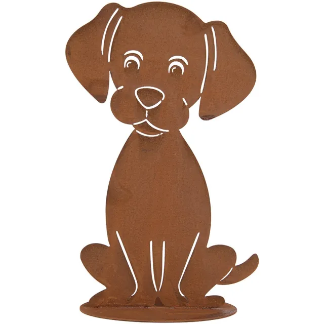 Clayre & Eef Tuindecoratie Hond Bruin Metaal