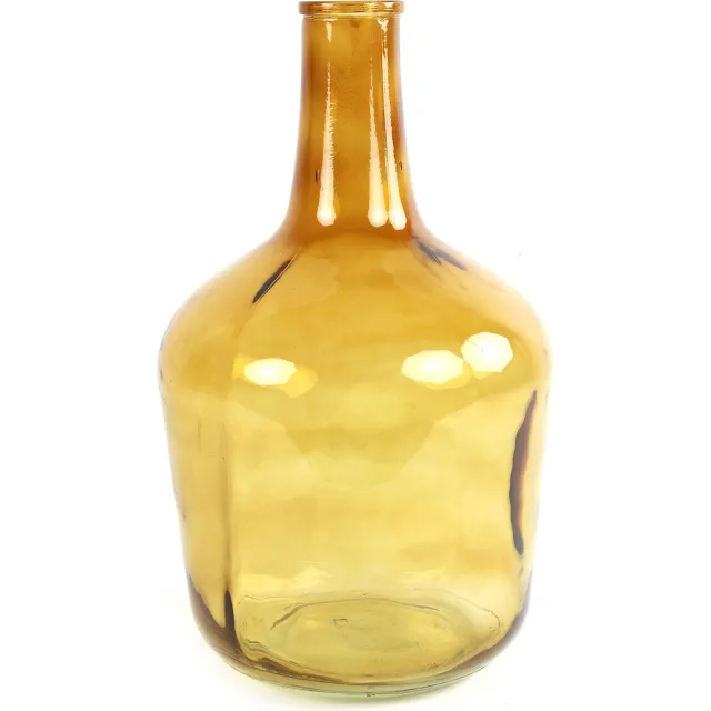 Countryfield Vaas - transparant goudgeel - glas - XL fles - 25 x 42 cm