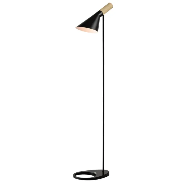 QUVIO Vloerlamp Scandinavisch - Verstelbare kap - Zwart en bruin