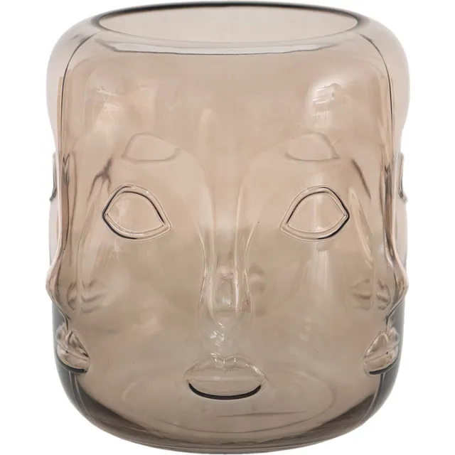 Clayre & Eef Vaas Ø 18x21 cm Bruin Glas