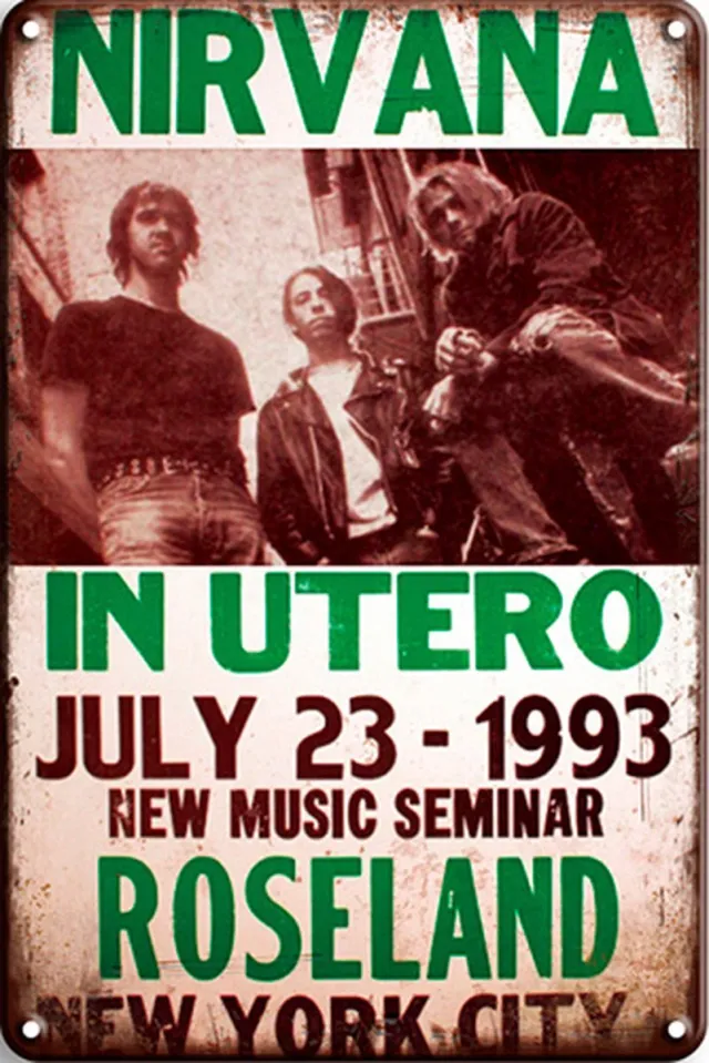 Signs-USA Concert Sign - metaal - Nirvana - 1993 Roseland New York - 30x40 cm Multi-coloured