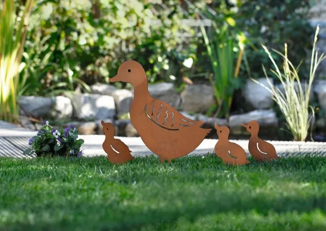 Home&Garden Gazon steker Gazonsteker tuinsteker eendenfamilie Roest bruin