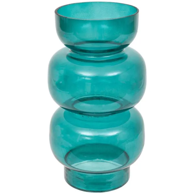 Atmosphera Créateur d'intérieur® Gekleurde glazen vaas in retrostijl BE VINTAGE Bleu canard