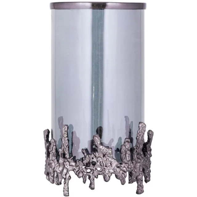 PTMD Windlicht Barrie - Zwart - 17x17x30cm