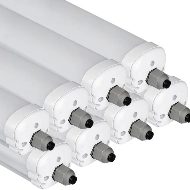 V-TAC Vochtige ruimte licht LED kelder licht 120cm plafondlamp diffuser licht, 2880lm koel wit 6400K IP65 geschikt voor vochtige en natte ruimtes, set van 8 Grijs
