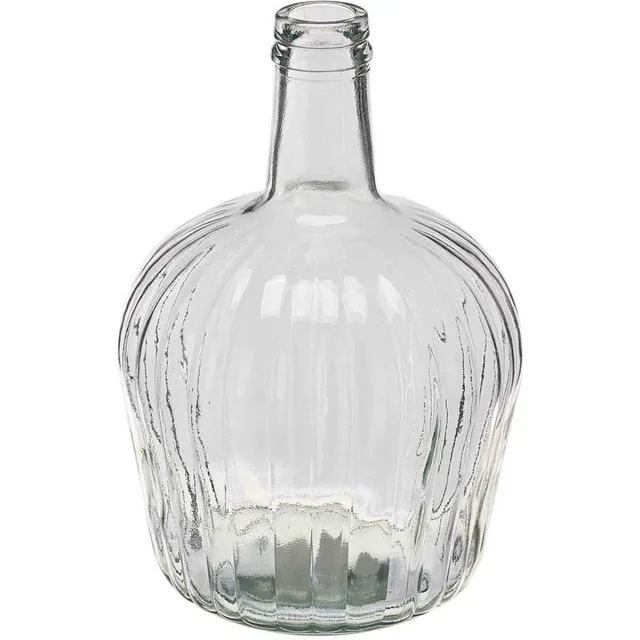 Giftdecor Bloemen fles vaas - transparant glas - D22 x H37 cm - flesvaas - boeketvaas - 5 liter