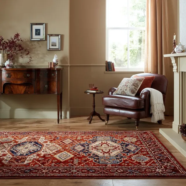flycarpets Laagpolig vloerkleed Gillingham- Klassiek - Rood 160 x 230 cm