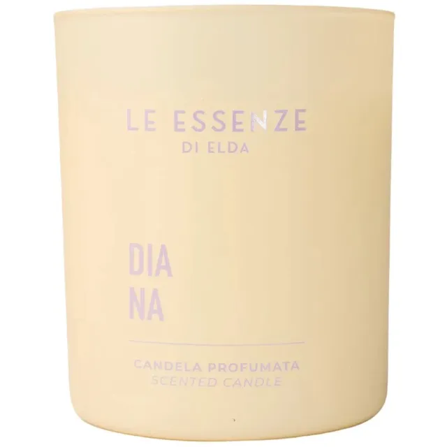 Le Essenze di Elda Diana Geurkaars 200 gram – Luxe Geurkaars – Fris & Houtachtig – 25 Uur Brandduur Creme