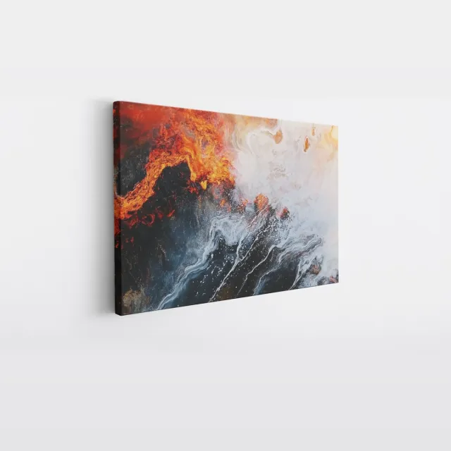 Saammp Canvas Schilderij - Contrasterende kleuren - Abstract kunstwerk - 50x40 - Foto op canvas - Wanddecoratie - Muurdecoratie Woonkamer - Slaapkamer decoratie - Canvas Print Multicolor