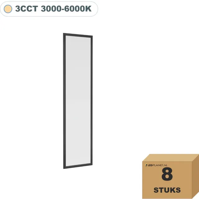 Tsong LED paneel 30x120 cm - 8 stuks - 36W - 5040 lm - 3CCT - Back-lit - UGR Instelbaar (CCT)