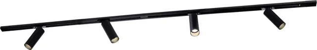 LEDVION LED Railverlichting 2M + 5 Railspots (Zwart - Dimbaar - GU10 Fitting) - 1-Fase