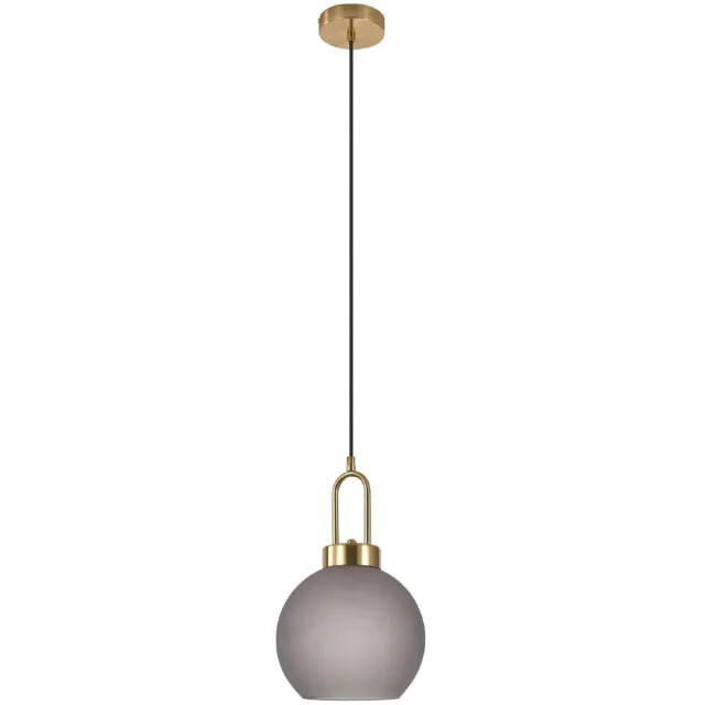 Nest of Nora Hanglamp Karin - bolvormig rookglas Ø 20 cm - Messing fitting - Brass Brons