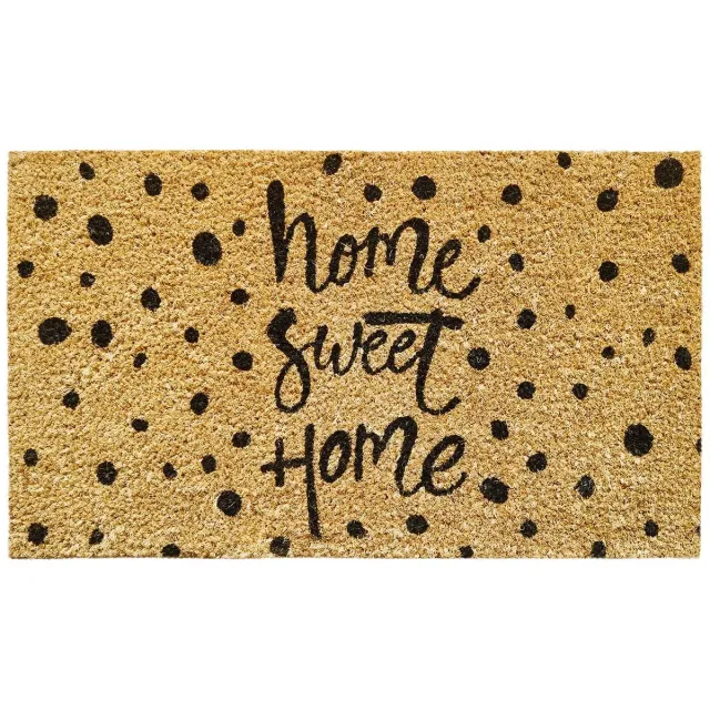 Ibenzoa Fraaie Kokosmat 40 x 70 cm met Antislip PVC Achterzijde voor Binnen en Buiten Home Sweet Home Punten