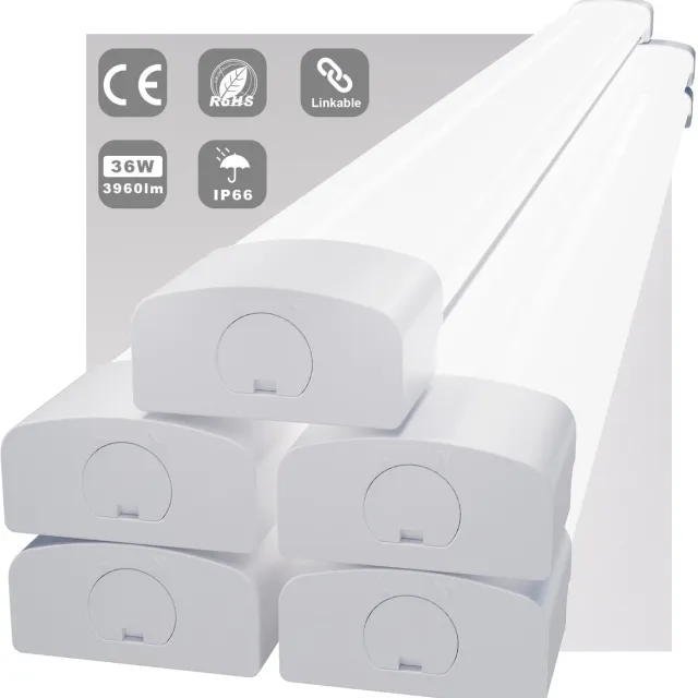 MODLICHT 5PCS LED Batten 120 cm 36W 5000K 4000LM - Daglicht wit - LED TL Armatuur - Voor werkplaats, schuur en als onderbouwverlichting