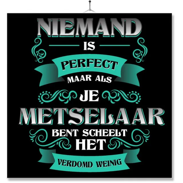 MC Living Tegel Met Opdruk | Kado | Cadeau | Niemand Is Perfect | Beroep | Metselaar Multi-Color