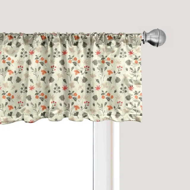 ABAKUHAUS Herfst raamvalletje, gordijnvalletje voor keuken en slaapkamer met tunnelzoom, 137 cm x 45 cm, crème en donker perzik Crème en donkere perzik