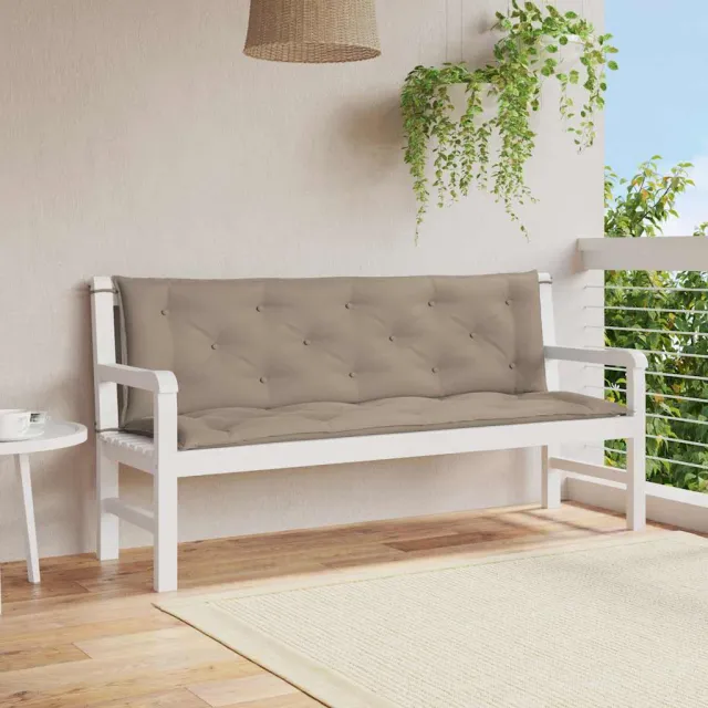 vidaXL Tuinbankkussen 150x(50+50)x7 cm oxford stof taupe