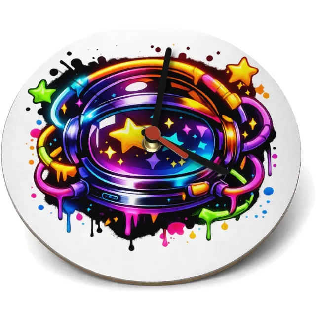 Mr Cadeautjes Klok rond Ø 19 - design Glow-tech drinkdesign voor jongeren | cadeau Wit