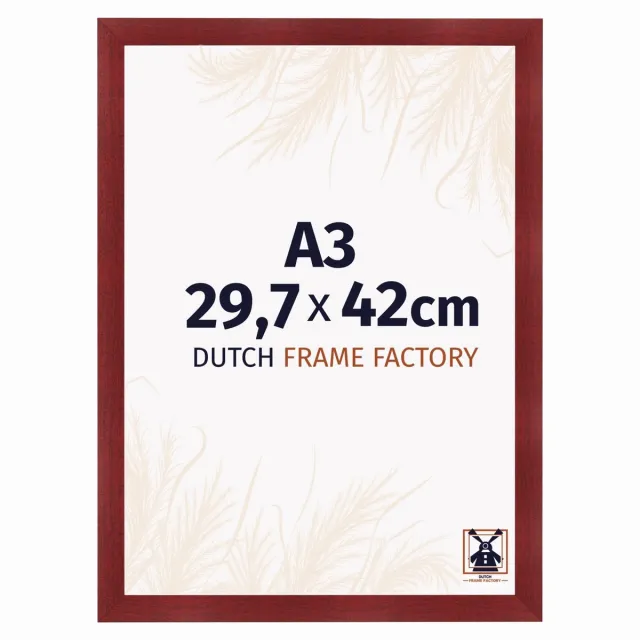 Dutch Frame Factory Fotolijst A3 29,7x42 cm - MDF - Wijnrood Geveegd - Praag