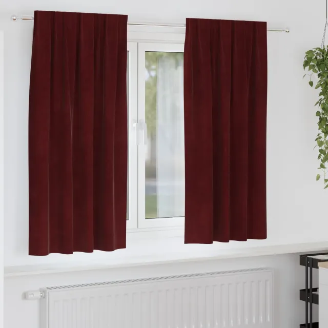 vidaXL Gordijnen 2 st Wijnrood 140 x 175 cm fluweel