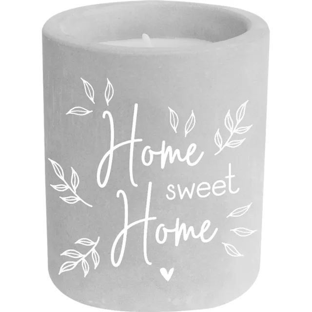 Paper dreams Kaarsje home sweet home - 6,5x6,5x8 cm - Cement