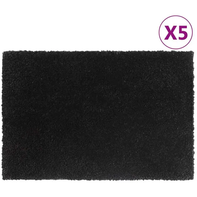 vidaXL Deurmatten - 5 - st - 40x60 - cm - getufte - kokosvezel - zwart