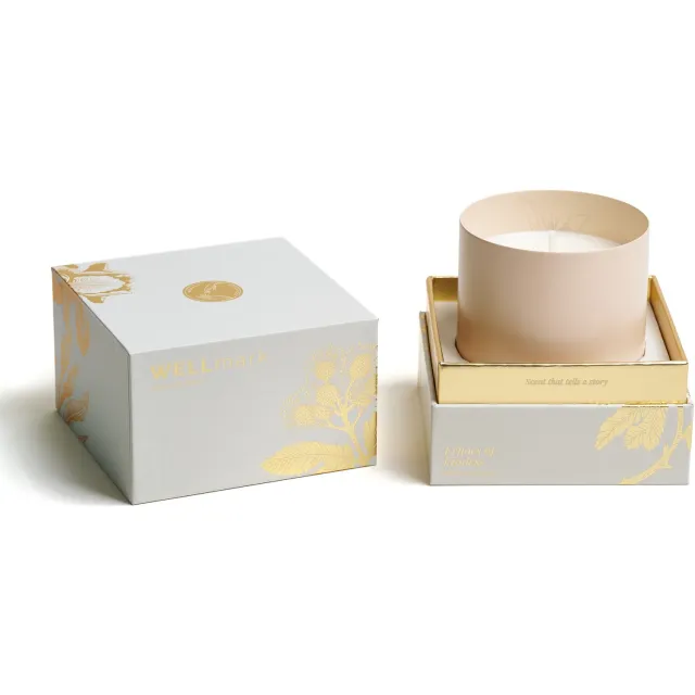Wellmark geurkaars 210gr echoes of kindness ivory beige
