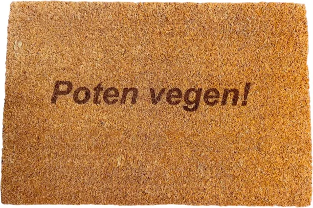 De Lange Trading Deurmat met tekst - Deurmat kokos - Deurmat binnen - Poten vegen! - 40x60 cm - Kleur bruin - Humor