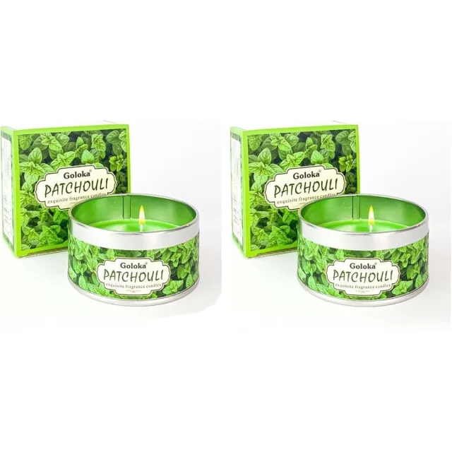 Goloka Patchouli - Geurkaars - Sojawas - patchouly - kaars - 2 stuks