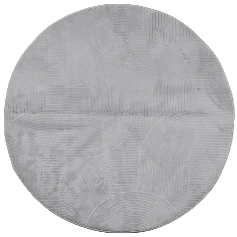 vidaXL Vloerkleed IZA laagpolig Scandinavisch Ø 80 cm grijs, foto 3