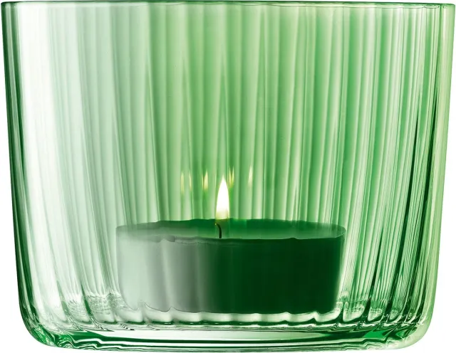 L.S.A. Gems Theelicht Houder 6 cm Set van 4 Stuks Assorti - Glas - Groen
