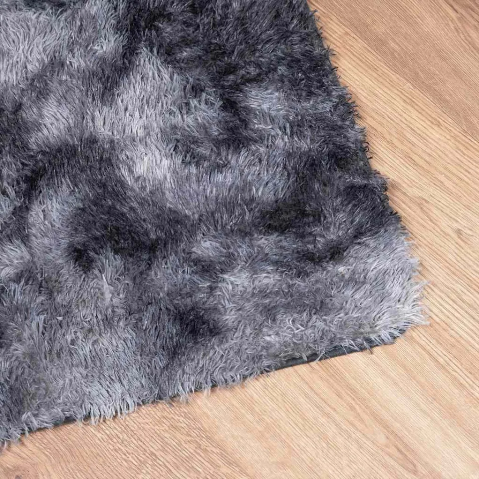 vidaXL Hoogpolig vloerkleed NAVARRA 200x290 cm polyester donkergrijs grijs, foto 4