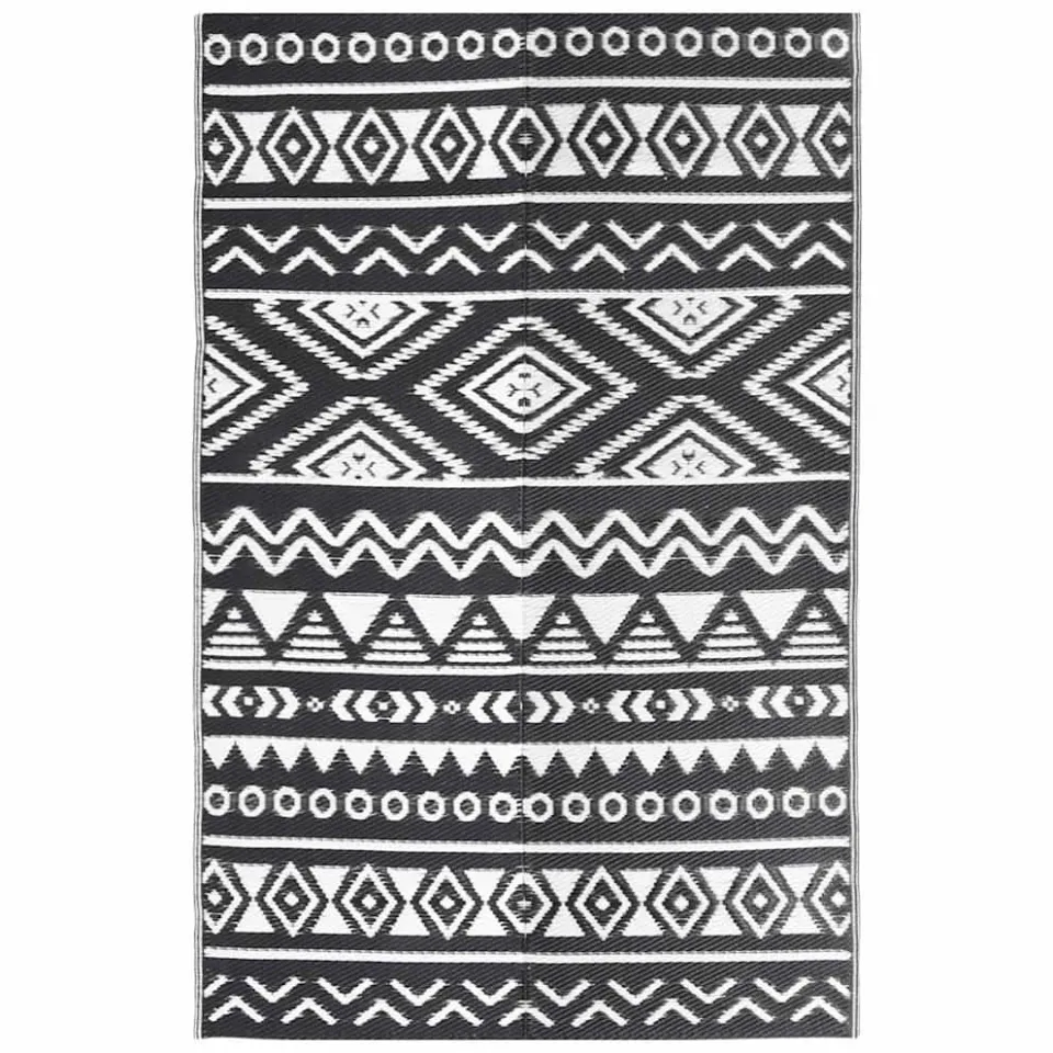 vidaXL Buitenkleed ARAKIL 190x290 cm polypropeen zwart