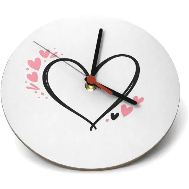Mr Cadeautjes Klok rond Ø 19 - design Een liefdevolle handlettering met kleine sterren en zachte s | cadeau Wit
