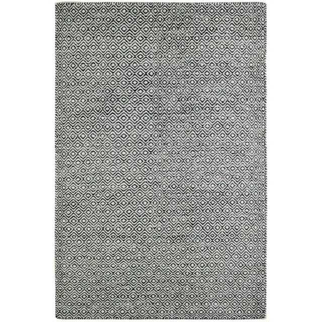 Dutch XXL Wollen Vloerkleed | Tapijt | Bombay | Ruiten | Antraciet | 140x200 cm