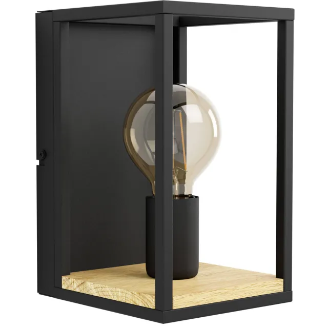 EGLO Libertad Wandlamp - E27 - 24 cm - Zwart|Bruin Zwart;Bruin;