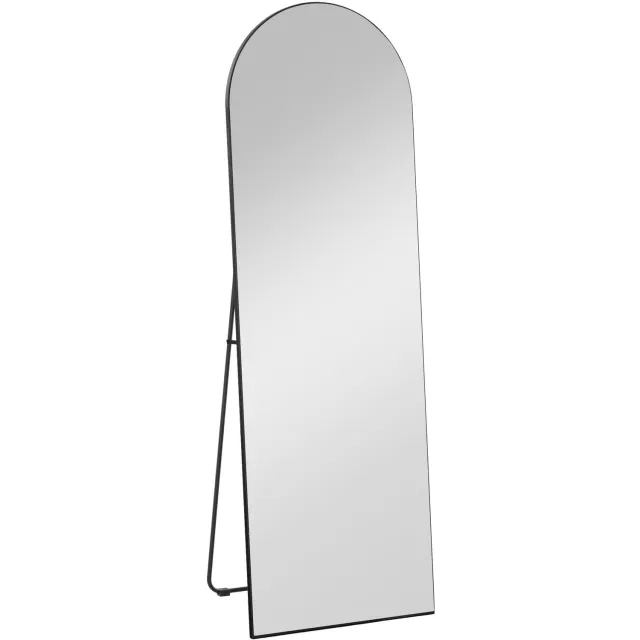 Homona Passpiegel - Met boogvorm - Vrijstaand of voor wandmontage - 50 x 150 cm - Zwart