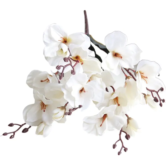 whiqutey Kunst Magnolia Boeket - 43 cm - Voor Bruiloft & Fotografie Wit