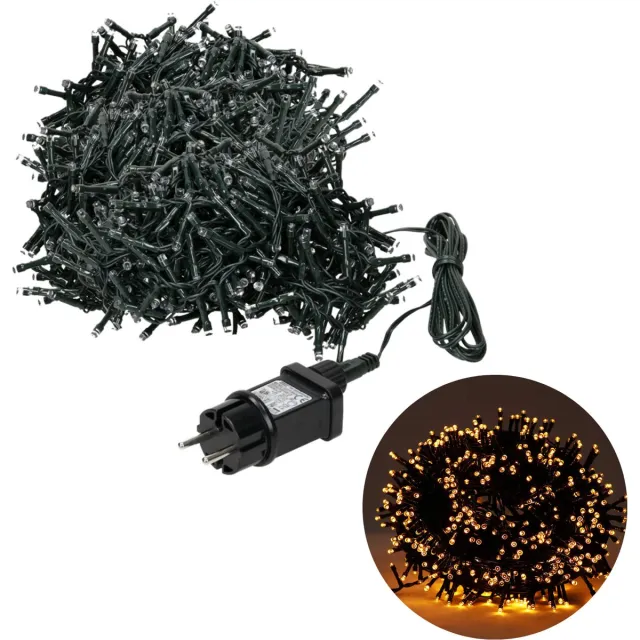 Cheqo Kerstboomverlichting - Micro Clusterverlichting - Kerstlampjes - Led Verlichting - Kerstverlichting voor Binnen en Buiten - 800 LED - 16 Meter - 8 Lichtfuncties + Geheugen - Extra Warm Wit