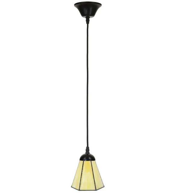 Coloured by Art Tiffany Hanglamp aan snoer Narcissus - Art Deco Trade Geel