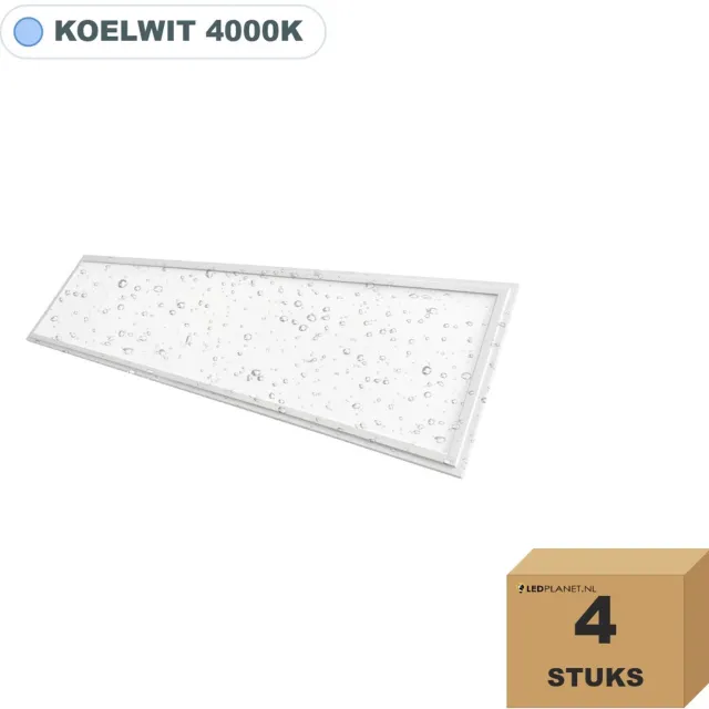 Tsong LED paneel 30x120 cm IP65 waterdicht - 4 stuks - 36W - Koelwit 4000K - 3780 lm - CRI80 - 230V
